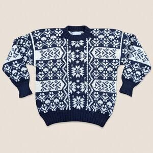 Vintage fair isle Grandpa chunky Wool Sweater crewneck passports of pier imports